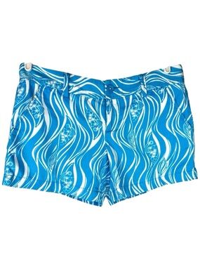 Lilly Pulitzer Joe Fish Callahan Shorts Blue Size 8 Coastal Resort Preppy